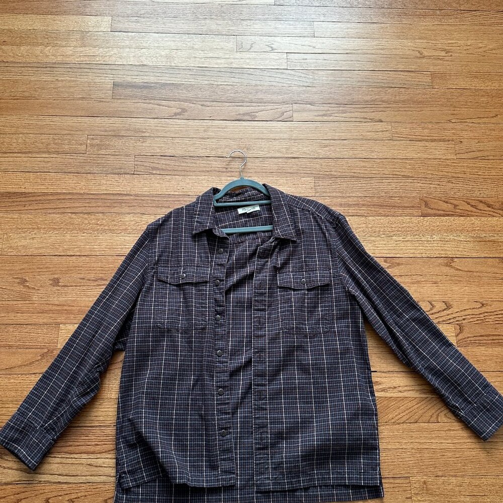 Madewell Men's plaid shirt - purple/yellow size M